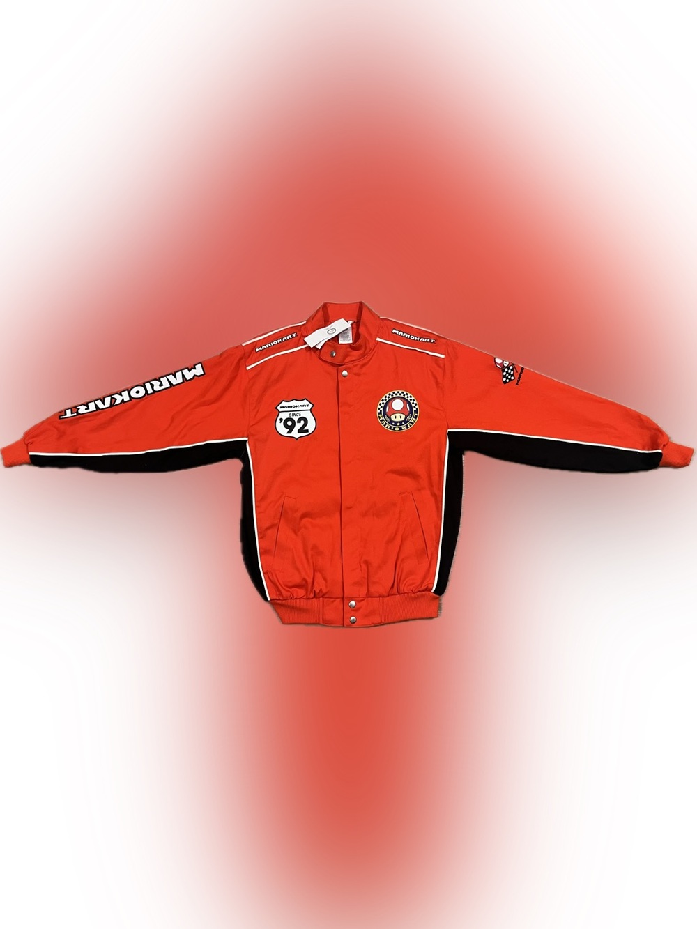 Nintendo Mario Kart Official Racing Bomber Jacket Red Size Small S NWT